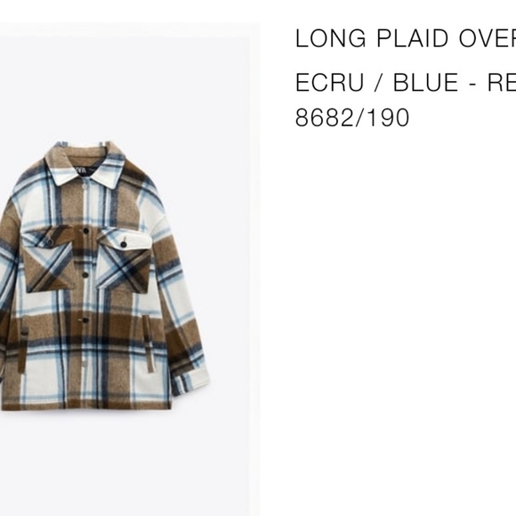 NWOT Zara LONG PLAID OVERSHIRT - Picture 1 of 4